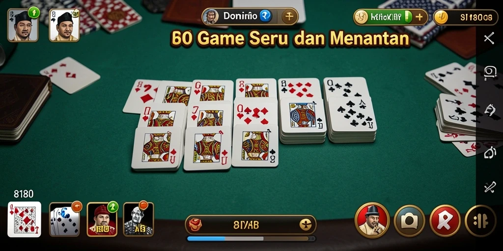 Tampilan gameplay Domino yang menarik dan interaktif di 8180.
