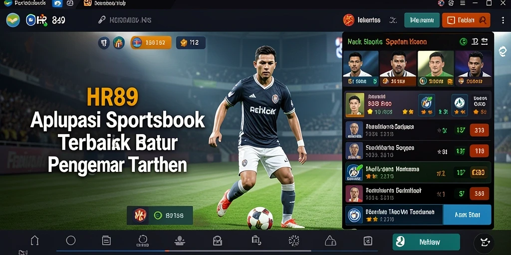Screenshot HR89 menampilkan antarmuka taruhan olahraga yang menarik dan modern.