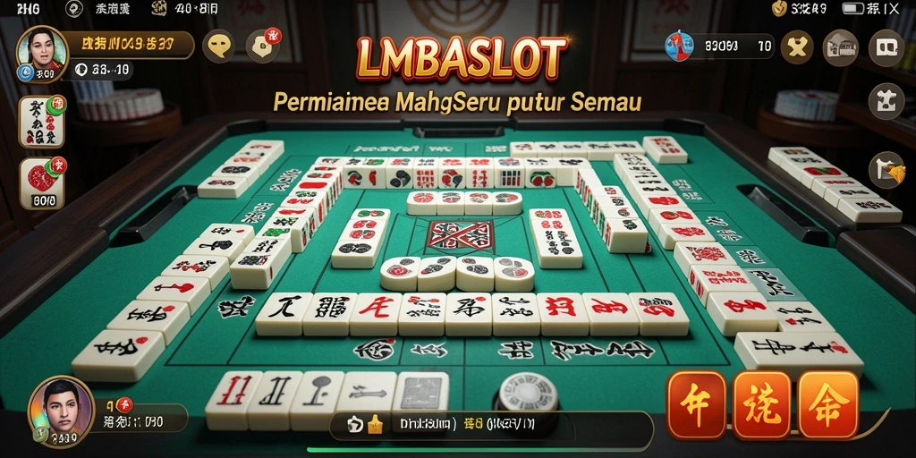 Tampilan gameplay menakjubkan LMBASLOT dengan elemen Mahjong yang menarik.
