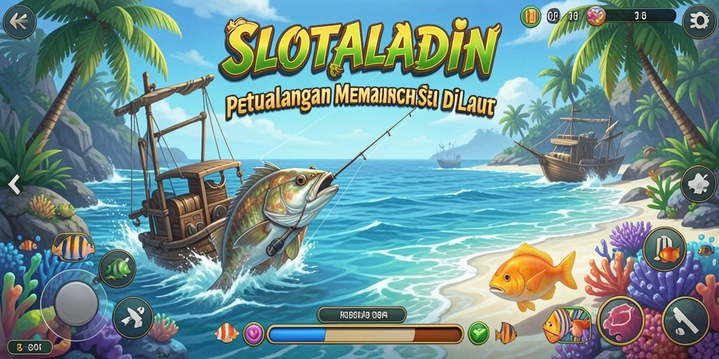 Tampilan gameplay SERU saat memancing di SLOTALADIN.