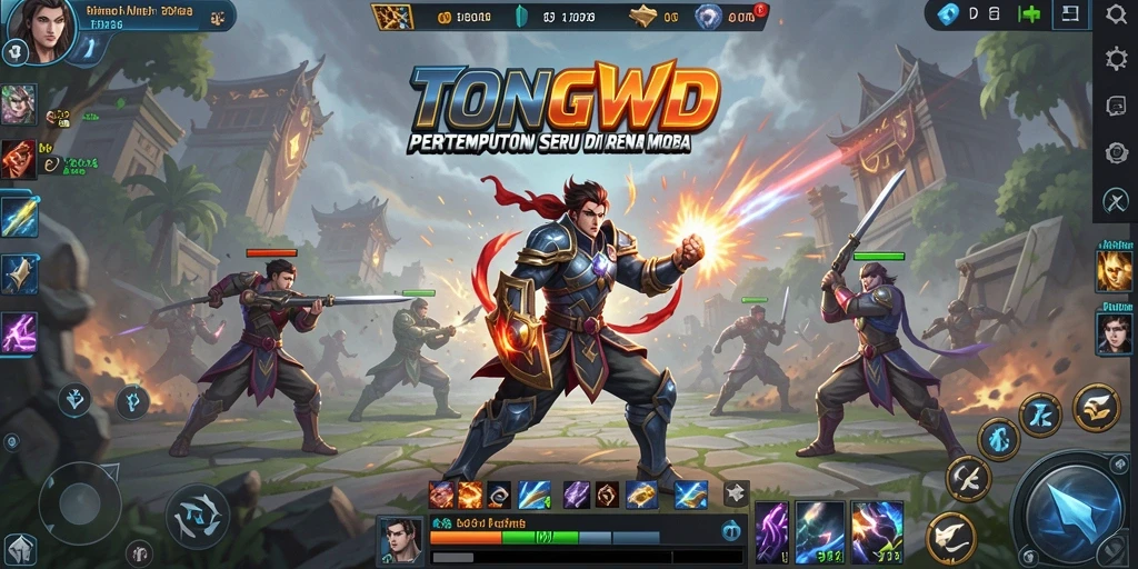 Gameplay seru dalam aksi TONGWD yang menampilkan karakter unik.